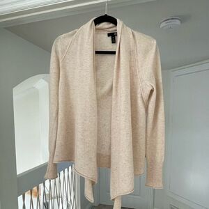 Aqua Cashmere Cream Open Front Women's Cardigan, XS